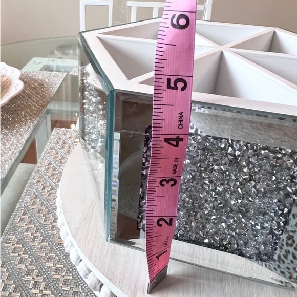 Tahari Bath Tahari Diamond Crystal Glass Bling Makeup Brush Or Pen Holder Swivel Base New